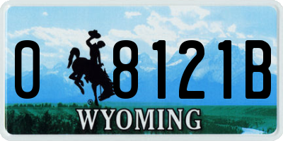 WY license plate 08121B