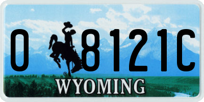 WY license plate 08121C