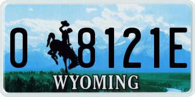 WY license plate 08121E