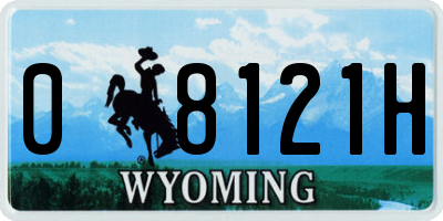WY license plate 08121H