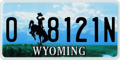 WY license plate 08121N
