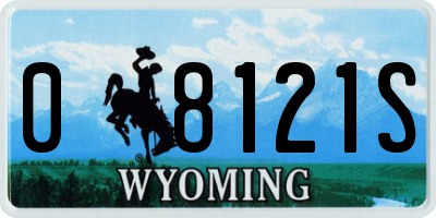 WY license plate 08121S