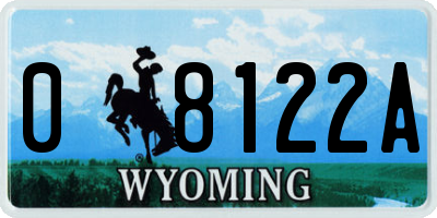 WY license plate 08122A