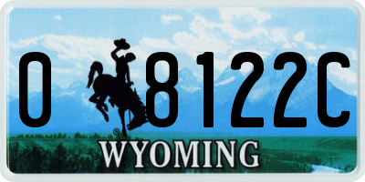 WY license plate 08122C