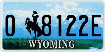 WY license plate 08122E