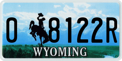 WY license plate 08122R