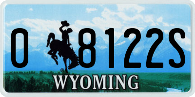 WY license plate 08122S