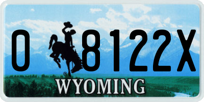 WY license plate 08122X