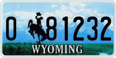 WY license plate 081232