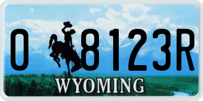 WY license plate 08123R