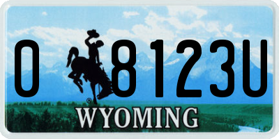 WY license plate 08123U