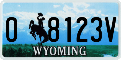 WY license plate 08123V