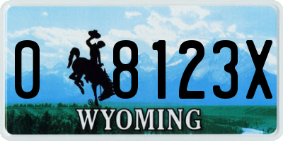 WY license plate 08123X