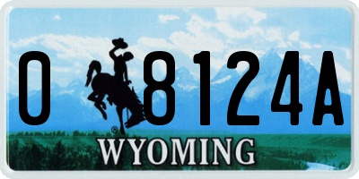 WY license plate 08124A