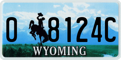 WY license plate 08124C