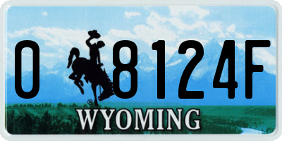 WY license plate 08124F