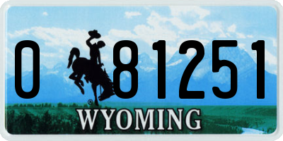 WY license plate 081251