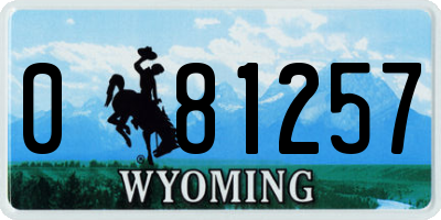 WY license plate 081257