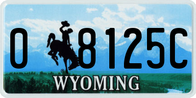WY license plate 08125C