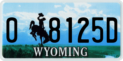 WY license plate 08125D