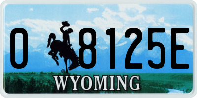 WY license plate 08125E