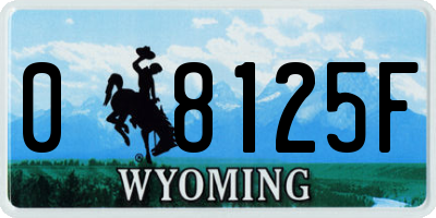 WY license plate 08125F