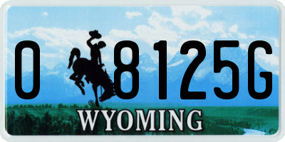 WY license plate 08125G