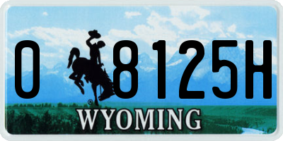 WY license plate 08125H