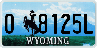 WY license plate 08125L