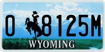 WY license plate 08125M