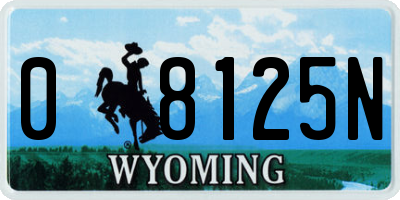 WY license plate 08125N