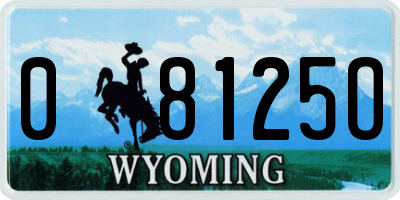 WY license plate 08125O