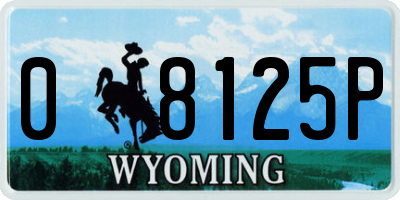 WY license plate 08125P