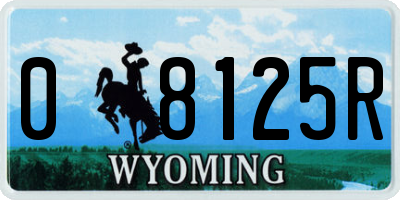 WY license plate 08125R