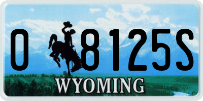 WY license plate 08125S