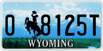 WY license plate 08125T
