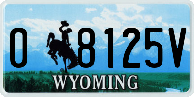 WY license plate 08125V