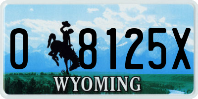 WY license plate 08125X