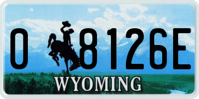 WY license plate 08126E