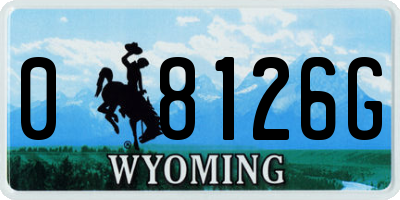 WY license plate 08126G