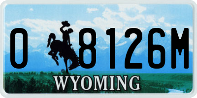 WY license plate 08126M