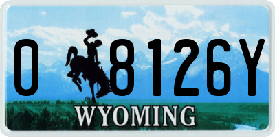 WY license plate 08126Y
