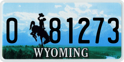 WY license plate 081273