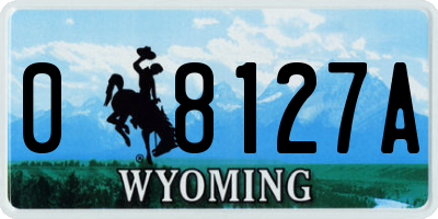 WY license plate 08127A