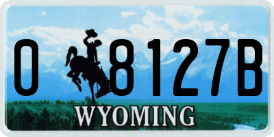 WY license plate 08127B