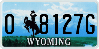 WY license plate 08127G