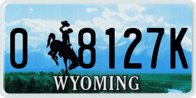 WY license plate 08127K