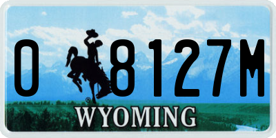 WY license plate 08127M