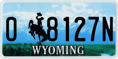 WY license plate 08127N