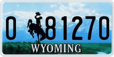WY license plate 08127O